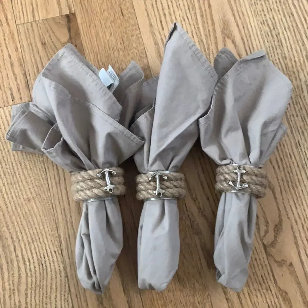 MORGAN HOME FASHION NAPKIN & COSTAL ANCHOR‎ RING SET